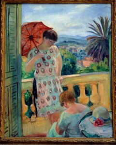امرأتان على الشرفة أو على الشرفة ، أمام Esterel. لوحة هنري ليباسك (1865-1937) 1925-1926 ، زيت على قماش ، 92.5 × 65 سم. ليون ، متحف الفنون الجميلة - امرأتان على شرفة أو شرفة تطل على إستريل. لوحة هنري ليباس بواسطة هنري ليباسك