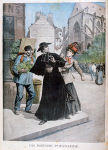 كاهن كاثوليكي يطعن بواسطة امرأة في الشارع ، فرنسا ، 1897 بواسطة هنري ماير