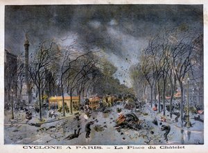 إعصار في باريس ، Place du Châtelet ، 1896 بواسطة هنري ماير