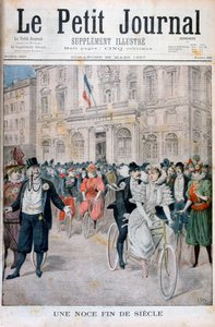 حفل زفاف على دراجة ، فرنسا ، 1897 بواسطة هنري ماير