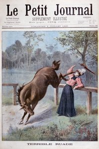 حصان يركل امرأة شابة عام 1898 بواسطة هنري ماير
