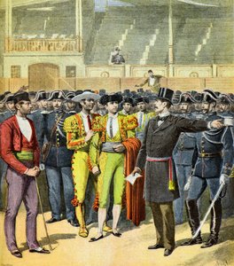 مصارعة الثيران المحظورة في جنوب فرنسا، 1895 (رسم توضيحي) بواسطة هنري ماير