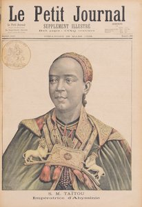 صورة لتيتو بيتول (1851-1918) إمبراطورة إثيوبيا ، من "لو بيتي جورنال" ، ٢٩ مارس ١٨٩٦ (نقش ملون) بواسطة هنري ماير