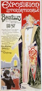 ملصق لمعرض بروكسل الدولي 1897 بواسطة هنري بريفات أنطوان تيودور ليفمونت (يُسمى أحيانًا بريفات-ليفمونت) (1861-1936) بواسطة هنري أنطوان ثيودور ليفيمونت