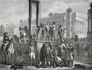 إعدام روبسبير وأتباعه عام 1794 ، نقشته جونارد بواسطة Henri Renaud