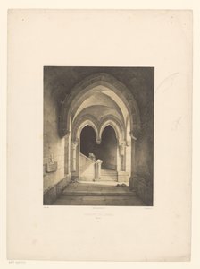داخل دير مع راهبان في الخلفية كوفينت دي كارمز ، روان (العنوان على الكائن) بواسطة تشارلز ماري بوتون