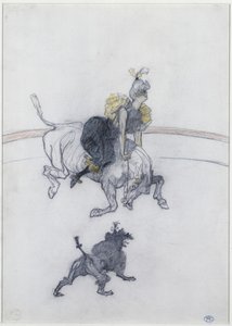 في السيرك: التحية (Au Circque: Le Salut) 1899 (قلم رصاص وطباشير وقلم تلوين على ورق) بواسطة هنري دي تولوز لوتريك