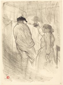 At the Theatre-Libre: Antoine in Worry Au Théatre-Libre: Antoine in Worry، 189 بواسطة هنري دي تولوز لوتريك