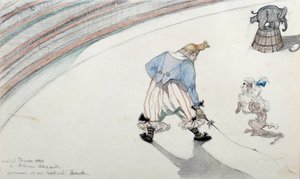 مشهد السيرك: ترويض. مهرج مع كلب عالم وفيل بهلوانية. رسم هنري دي تولوز لوتريك (1864-1901) القرن التاسع عشر ألبي ، متحف تولوز لوتريك بواسطة هنري دي تولوز لوتريك