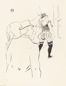 In the Wings of the Folies-Bergere: السيدة Lona Barrison مع مديرها وزوجها بواسطة هنري دي تولوز لوتريك