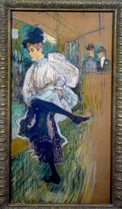 جين أفريل رقصت جين أفريل (1868-1943) كانت راقصة في مولان روج. لوحة هنري دي تولوز لوتريك (1864-1901) 1891 صن. 0.85x0.45 م باريس ، متحف أورساي بواسطة هنري دي تولوز لوتريك