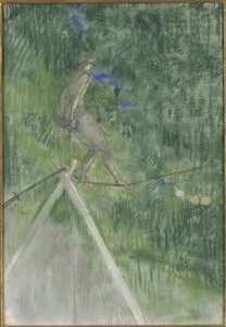 The Rope Dancer (مشاية الحبل المشدود) - The Rope Dancer ، بواسطة تولوز لوتريك ، هنري ، دي (1864-1901). باستيل على ورق. الأبعاد: ٤٧ × ٣٢ سم. المتحف الوطني ستوكهولم بواسطة هنري دي تولوز لوتريك