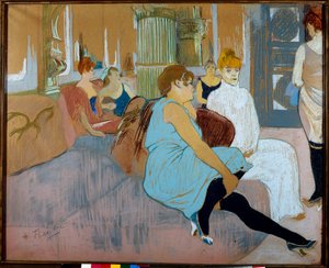Le salon de la rue des Moulins (Paris). Watercolour by Henri De Toulouse Lautrec (Toulouse-Lautrec) (1864-1901) بواسطة هنري دي تولوز لوتريك