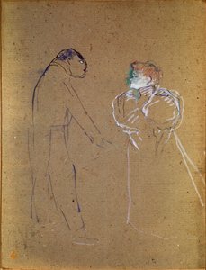 Lucien Germain Guitry (1860-1925) and Jeanne Granier. Drawing by Henri de Toulouse-Lautrec (Toulouse Lautrec بواسطة هنري دي تولوز لوتريك