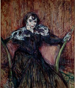 Portrait of actress Berthe Bady. Painting by Henri de Toulouse-Lautrec (Toulouse Lautrec بواسطة هنري دي تولوز لوتريك