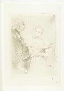 الممثلة Portret van Marthe Brandès بدور الممثل Louis-Pierre Leloir في لهجة ليه كابوتين Brandès و Leloir في Cabotins بواسطة هنري دي تولوز لوتريك