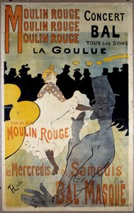 ملصق للمطحنة الحمراء (قناع الكرة "" La Goulue "). طباعة حجرية لهنري دي تولوز لوتريك (تولوز لوتريك بواسطة هنري دي تولوز لوتريك