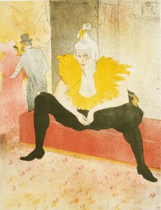 أنثى مهرج جالس (Mademoiselle Cha-U-Kao) ، اللوحة الأولى من Elles بواسطة هنري دي تولوز لوتريك