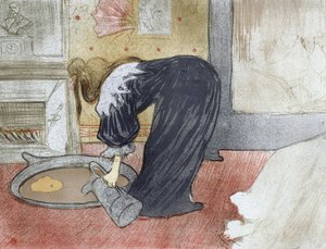 امرأة في الحوض (من جناح Elles) - Femme au bain - رسم هنري دي تولوز لوتريك (تولوز لوتريك) (1864-1901) بواسطة هنري دي تولوز لوتريك