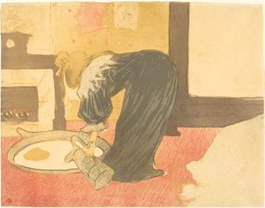 امرأة في حوض الاستحمام Femme au tub ، 1896. بواسطة هنري دي تولوز لوتريك