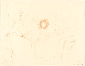 امرأة مع صينية هضبة فام ، 1896. بواسطة هنري دي تولوز لوتريك