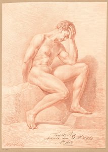 رجل جالس عاريًا ، يُرى من الجانب (الجائزة الثانية 1807) بواسطة هنريكوس فرانسيسكوس ويرتز