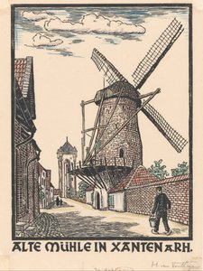 مطحنة في Xanten بواسطة Henriëtte van Hove (توقيع الفنان)