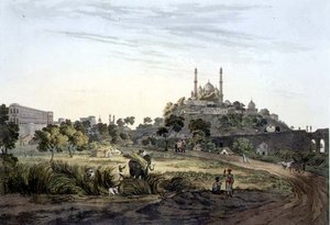 منظر في لكناو ، اللوحة السابعة ، نقشها دانيال هافيل (1785-1826) 1809 (نقش)