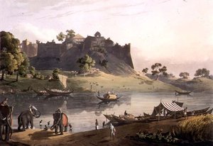 أطلال الحصن في جوانبور على نهر جومتي ، اللوحة V ، نقشها دانيال هافيل (1785-1826) 1809 (نقش)