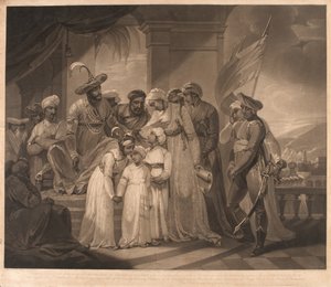 "تيبو سلطان يسلم إلى جولومالي وكيل ولديه" (طباعة حجرية)