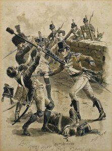 الملازم هاري هانت مشاة البحرية الملكية في كاسيس في 18 أغسطس 1813 بواسطة هنري أ. باين