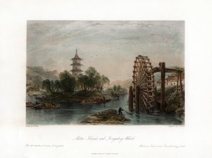 جزر البطيخ ، وعجلة الري ، الصين ، c1840. بواسطة هنري أدلارد