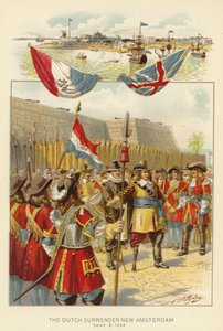 استسلام الهولنديين نيو أمستردام ، 8 سبتمبر 1664 (لون ليثو) بواسطة هنري الكسندر (بعد) أوغدن