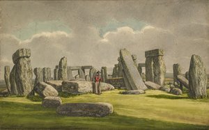 ستونهنج من WSW ، تظهر الآثار مع الجندي ، 1824-1839 بواسطة هنري براون
