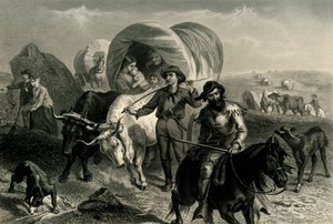 "المهاجرون يعبرون السهول" ، 1869 ، 1874. بواسطة هنري بريان هول جونيور