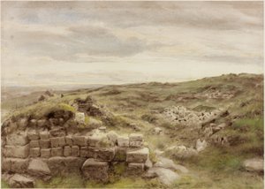 Housesteads ، حوالي 1848 (قلم رصاص وألوان مائية على ورق)