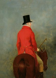 صورة لتوماس تشولمونديلي ، أول لورد ديلامير ، على صياده: دراسة عن "The Cheshire Hunt at Tatton Park"