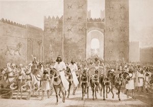 دخول سايروس إلى بابل ، توضيح من "تاريخ الأمم لهتشينسون" بواسطة هنري تشارلز سيبينجز رايت