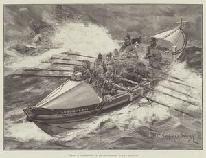 إنقاذ الصيادين بواسطة ضوء الشمس رقم 1 لقارب الحياة ، في لاندودنو بواسطة Henry Charles Seppings Wright