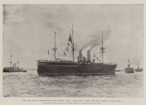 القيادة الأخيرة لدوق إدنبرة الراحل ، HMS ألكسندرا تحلق الشارة الملكية في Half Mast بواسطة هنري تشارلز سيبينجز رايت