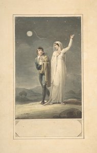 منظر ليلي مع تصميم من شخصين لتوضيح كتاب محفور ، 1807-44. بواسطة هنري كوربولد