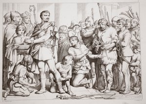 كيف لعب Hereward الخزاف وخدع الملك ، رسم توضيحي من Hereward the Great بواسطة Charles Kingsley ، الحانة. عام 1870 ، نقشها سي جي لويس (نقش ألواح الصلب) بواسطة هنري كورتني سيلوس
