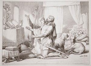كيف تعلم Torfrida Hereward للصلاة ، التوضيح من Hereward the Great بواسطة Charles Kingsley ، الحانة. عام 1870 ، نقشها سي جي لويس (نقش ألواح الصلب) بواسطة هنري كورتني سيلوس