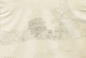 Eccleshall Village: pen drawing, nd [1788-1855] (drawing) بواسطة هنري كرزون ألبورت
