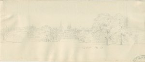 Lichfield - North View (بعيد): الرسم بقلم الرصاص ، و [1788-1855] (رسم) بواسطة هنري كرزون ألبورت