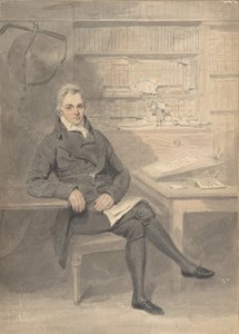 صورة لرجل جالس أمام مكتب للكتابة ، 1795-1800. بواسطة هنري إدريدج
