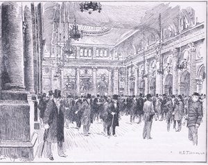 داخل التبادل الملكي في مانشستر ، صورة توضيحية من كاسلز لتاريخ إنجلترا ، 1900s بواسطة هنري إدوارد تدمرش