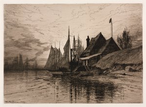مساء ، ميناء نيويورك ، 1884. بواسطة هنري فارر
