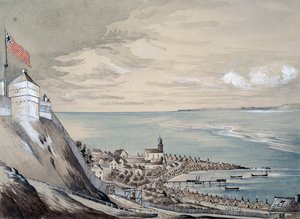 حصن وقرية ماكيناو ، مع المعسكر الهندي ، سبتمبر 1842 (مرحاض على ورق)