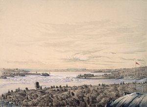 Sault de Ste. ماري بين بحيرات هورون وسوبريور ، 1842 (مرحاض على ورق)